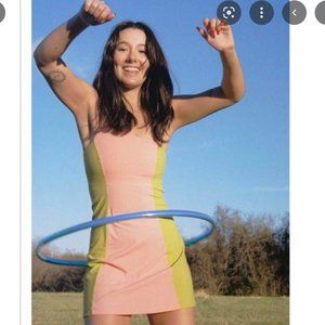 🔥Sale- NWT Outdoor Voices One Shoulder Dress in Tangerine/Dijon Mustard